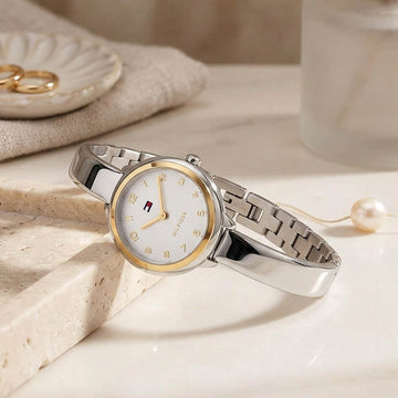 Ρολόι Γυναικείο Tommy Hilfiger Ασημί με Λευκό Καντράν 1782894