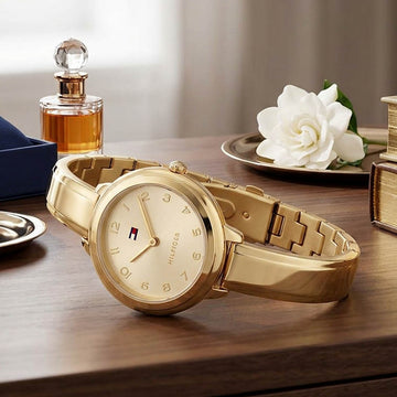 Ρολόι Γυναικείο Tommy Hilfiger Χρυσό με Λευκό Καντράν 1782895