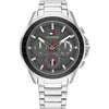 Ρολόι ανδρικό Tommy Hilfiger Aiden Multifunction 1791857 με μπρασελέ και μαύρο καντράν