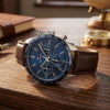 Ρολόι Ανδρικό Tommy Hilfiger Μπλε με Καφέ Δερμάτινο Λουράκι 1792276