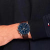 Ρολόι Ανδρικό Tommy Hilfiger Μπλε με Καφέ Δερμάτινο Λουράκι 1792276