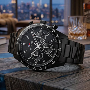 Ρολόι Ανδρικό Tommy Hilfiger Μαύρο με Πολλαπλές Ενδείξεις 1792280