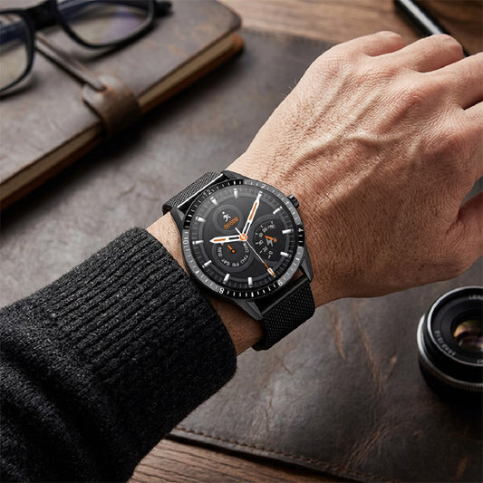 Ρολόι Smartwatch Ανδρικό Μαύρο με Οθόνη Αφής και Μαύρο Λουράκι Σιλικόνης 203050121