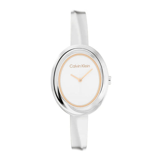 Calvin Klein  Γυναικείο Ρολόι Ασημί με Λευκό Καντράν 25100055