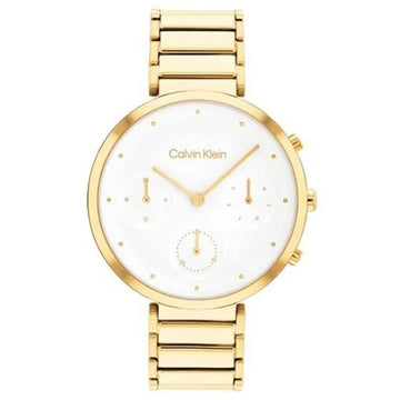 Ρολόι γυναικείο Calvin Klein 25200284 με μπρασελέ και λευκό καντράν