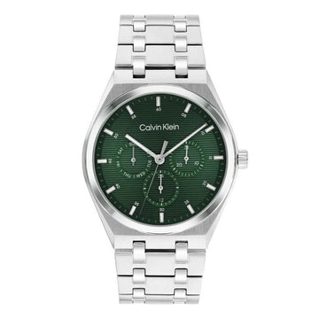 Calvin Klein Ανδρικό Ρολόι Ασημί με Πράσινο Καντράν & Πολυλειτουργία 25200521