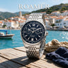 Ρολόι Ανδρικό Roamer Superior Chrono Swiss Made Ασημί με Μπλε Καντράν 508818_41_45_50