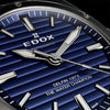 Ρολόι ανδρικό Edox Delfin The Original 1973 Automatic 80142-3M-BUIN με μπρασελέ και μπλε καντράν