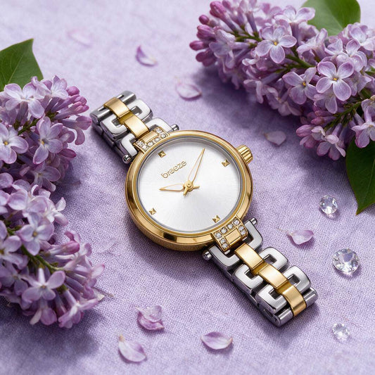 Ρολόι BREEZE Knotique Crystals Two Tone Stainless Steel Bracelet 713021.1