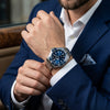 Ρολόι ανδρικό Edox Neptunian 80120-3BUM-BUF με μπρασελέ και μπλε καντράν