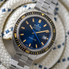 Ρολόι ανδρικό Edox Hydro-Sub Date Automatic Chronometer 80128 357JNM BUDD LIMITED EDITION (500 κομμάτια) με μπρασελέ και μπλε καντράν