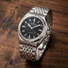 Ρολόι ανδρικό Edox Delfin The Original 1973 Automatic 80142-3M-NIN με μπρασελέ και μαύρο καντράν