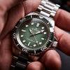 Ρολόι ανδρικό Edox Neptunian Grande Réserve 10242-TINM-BUIDN με μπρασελέ και πράσινο καντράν