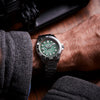 Ρολόι ανδρικό Edox Neptunian Grande Réserve 10242-TINM-BUIDN με μπρασελέ και πράσινο καντράν