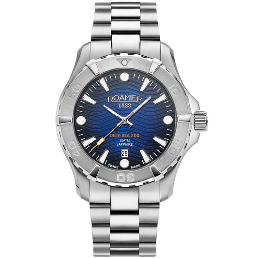 Ρολοί ανδρικό Roamer Deep Sea 860833-41-45-70 με μπρασελέ και μπλε καντράν