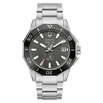 Ρολόι Ανδρικό Bulova Marine Star Ασημί με Μαύρο Καντράν 96B434