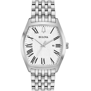 Ρολόι γυναικείο Bulova Tonneau Collection 96M145 με μπρασελέ και λευκό καντράν