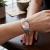 Ladies Bulova Stainless Steel Bracelet with Diamonds