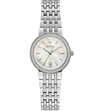 Ρολόι γυναικείο Bulova Diamonds 96R239 με μπρασελέ και ασημί καντράν