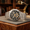 Ρολόι ανδρικό Bulova Mechanical Automatic 98A224 με μπρασελέ και μαύρο Skeleton καντράν