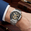 Ρολόι ανδρικό Bulova Mechanical Automatic 98A224 με μπρασελέ και μαύρο Skeleton καντράν