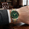 Ρολόι Ανδρικό Bulova Marine Star Automatic Ασημί-Χρυσό με Πράσινο Καντράν 98B467