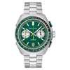Ρολόι Ανδρικό Bulova Racer Chronograph Ασημί με Πράσινο Καντράν 98B468