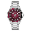 Ρολόι Ανδρικό Bulova Marine Star Automatic Ασημί με Κόκκινο Καντράν 98B472
