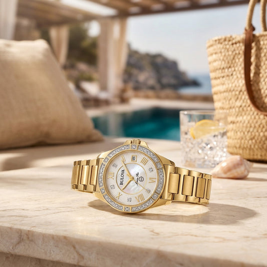 Bulova Diamond Marine Star Gold Stainless Steel Bracelet