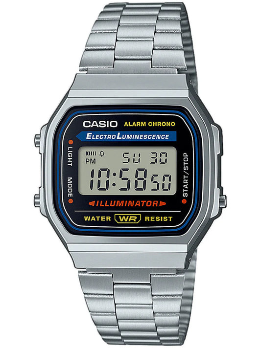 CASIO A-168WA-1YES Vintage Stainless Steel Bracelet