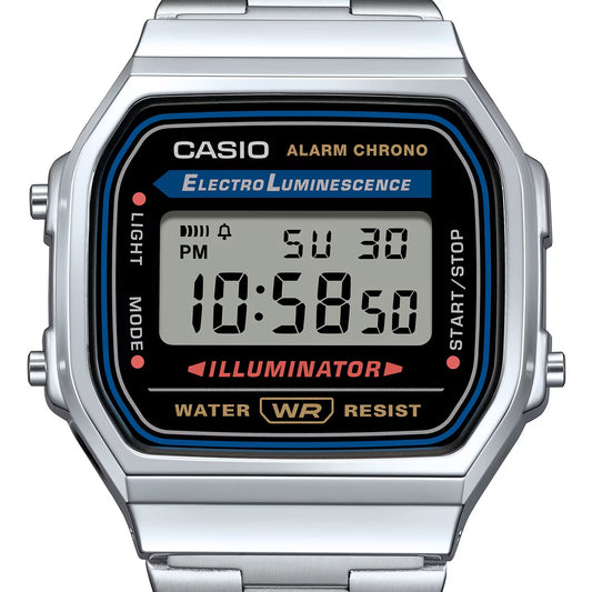Unisex Vintage Ψηφιακό Ρολόι Casio με Ασημί Μπρασελέ
