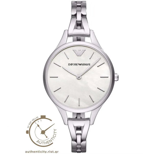 Ρολόι γυναικείο Emporio Armani Valeria AR11054 με μπρασελέ και λευκό φιλντισένιο καντράν