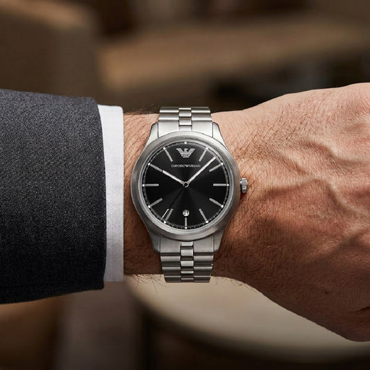 Emporio Armani Ανδρικό Ρολόι με Μαύρο Καντράν AR11732
