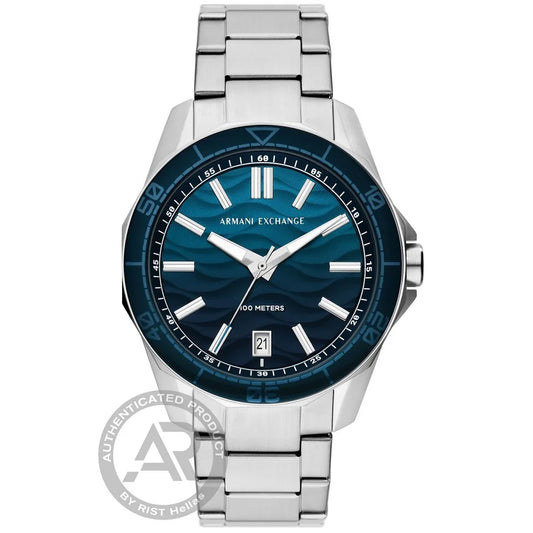 Ρολόι ανδρικό Armani Exchange Spencer AX1950 με μπρασελέ και μπλε καντράν