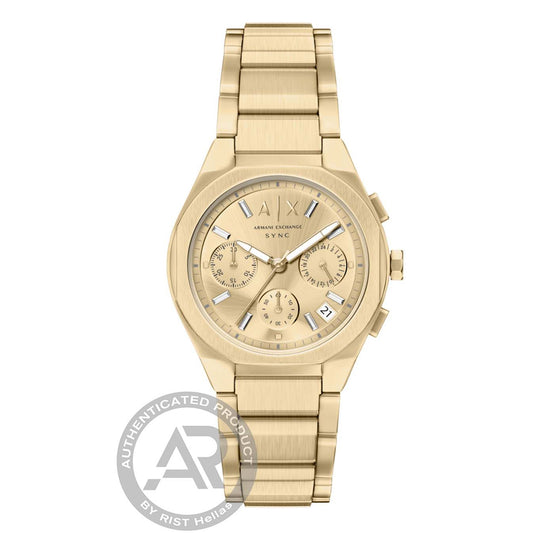 Armani Exchange Ladies` Chronograph με Χρυσό Μπρασελέ