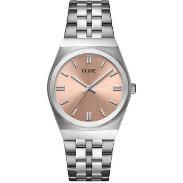 Ρετρό Ρολόι της δεκαετίας του '70 από Ατσάλι, Ανοιχτό Σομόν, Ασημί Χρώμα CW35101