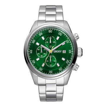Ανδρικό Ρολόι DKNY Chronograph Ασημί με Πράσινο Καντράν