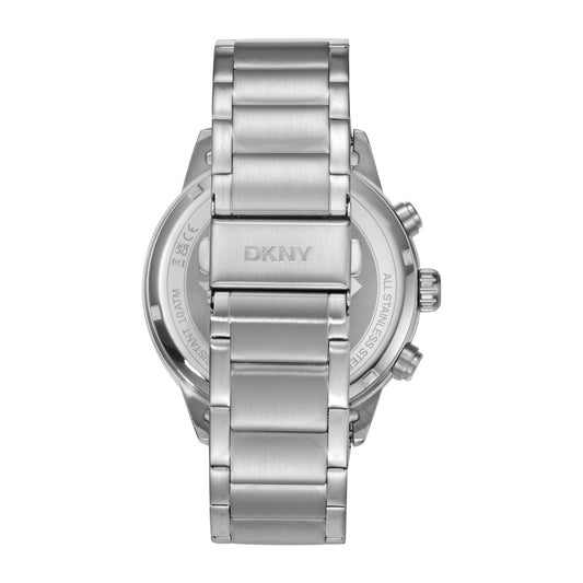 Ανδρικό Ρολόι DKNY Chronograph Ασημί με Μπλε Καντράν και Μεταλλικό Μπρασελέ