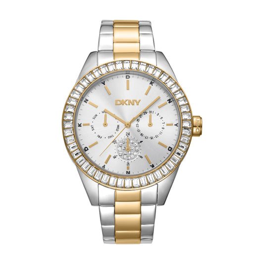 DKNY Nolita Multi Glitz Multifunction Two Tone Stainless Steel Bracelet