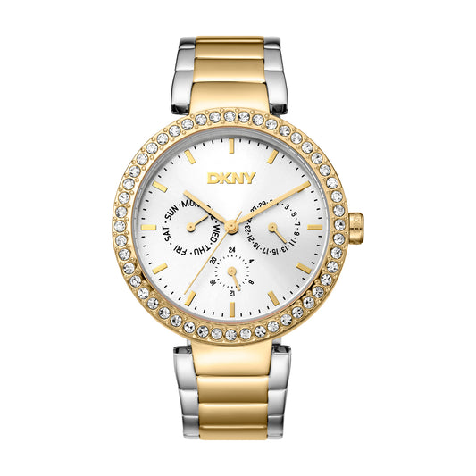 DKNY Downtown Glitz Multifunction Two Tone Stainless Steel Bracelet