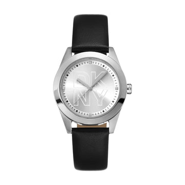 DKNY Parsons Logo Leather Strap