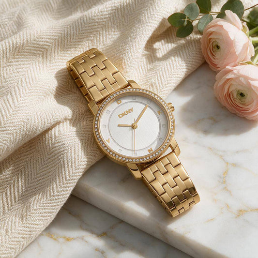 Ρολόι-Γυναικείο DKNY Χρυσό με Κρύσταλλα DK1L065M0045