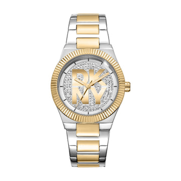 DKNY Logo Two Tone Stainless Steel Bracelet