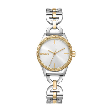 DKNY Γυναικείο Ρολόι Quartz Δίχρωμο με Ασημί Καντράν  DK1L113M0265