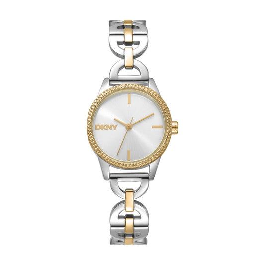 DKNY Γυναικείο Ρολόι Quartz Δίχρωμο με Ασημί Καντράν  DK1L113M0265