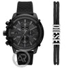 Σετ DIESEL Griffed Black Silicone and Bracelet Ανδρικό DZ4650SET