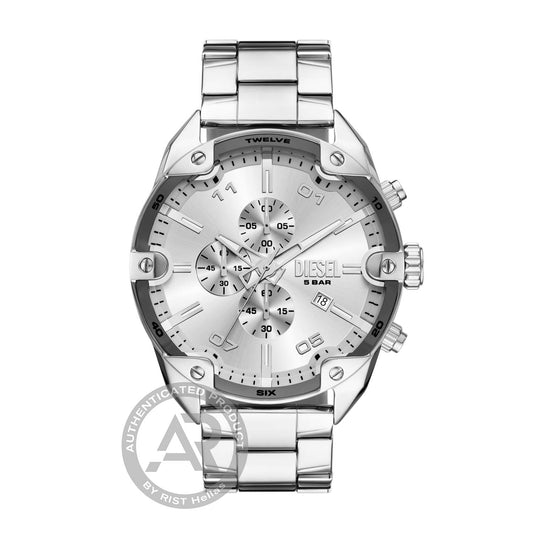 Diesel Spiked Chronograph Silver Stainless Steel Bracelet
