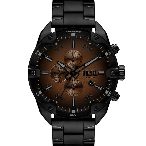 DIESEL Spiked Chronograph Black Stainless Steel Bracelet DZ4691
