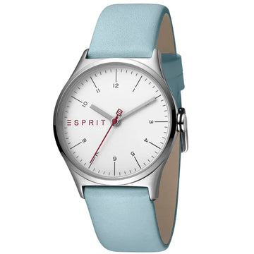 Ρολόι γυναικείο Esprit Essential ES1L034L0015 με δερμάτινο λουρί και λευκό καντράν