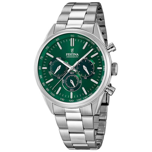 Festina Chronograph Silver Stainless Steel Bracelet